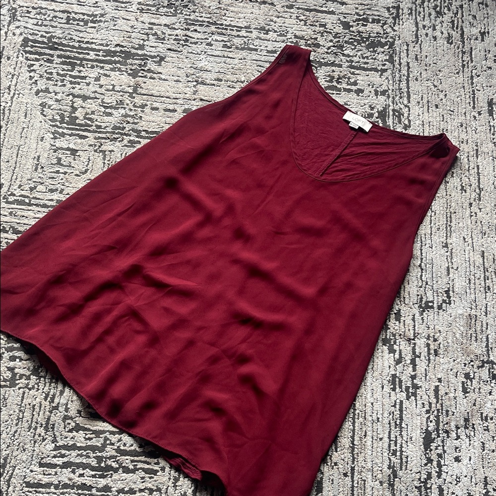 LOFT Deep Red V-Neck Tank Top